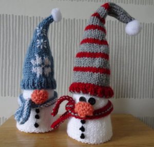 Knitted Snowmen Cones